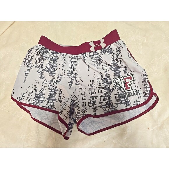 Under Armour Fordham Rams Shorts SMALL Red Gray Drawstring Football WOMENS NCAA - Picture 1 of 7